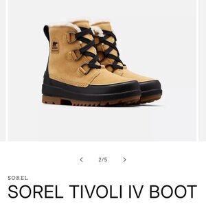 Sorel Waterproof Tan Boots with Black Accents